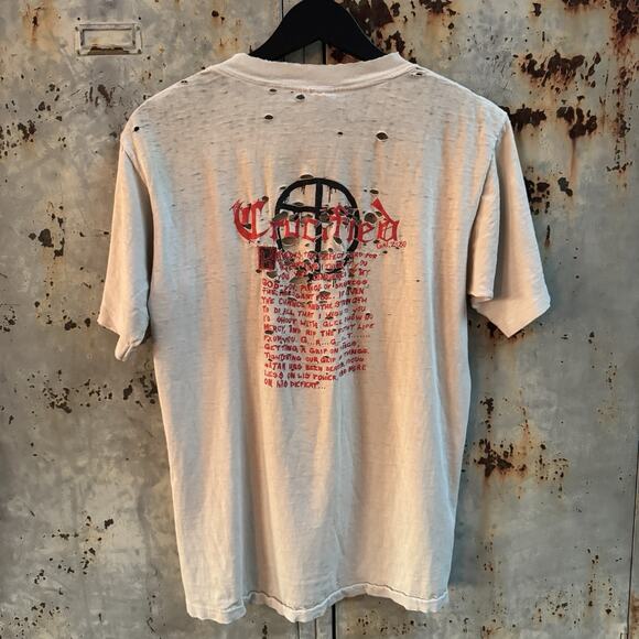 Vintage 1989 The Crucified Getting A Grip On Things T Shirt L Hardcore Thrash - Picture 7 of 9